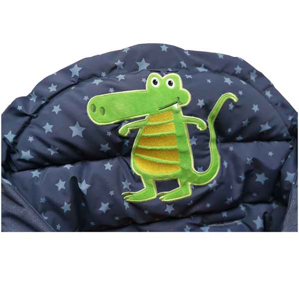 Baby trolley sleeping bag with crocodile embroidery