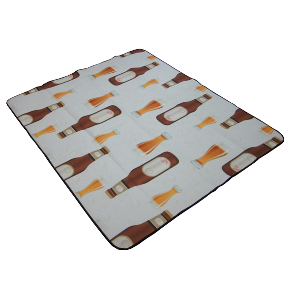 Picnic blanket with beer topic design